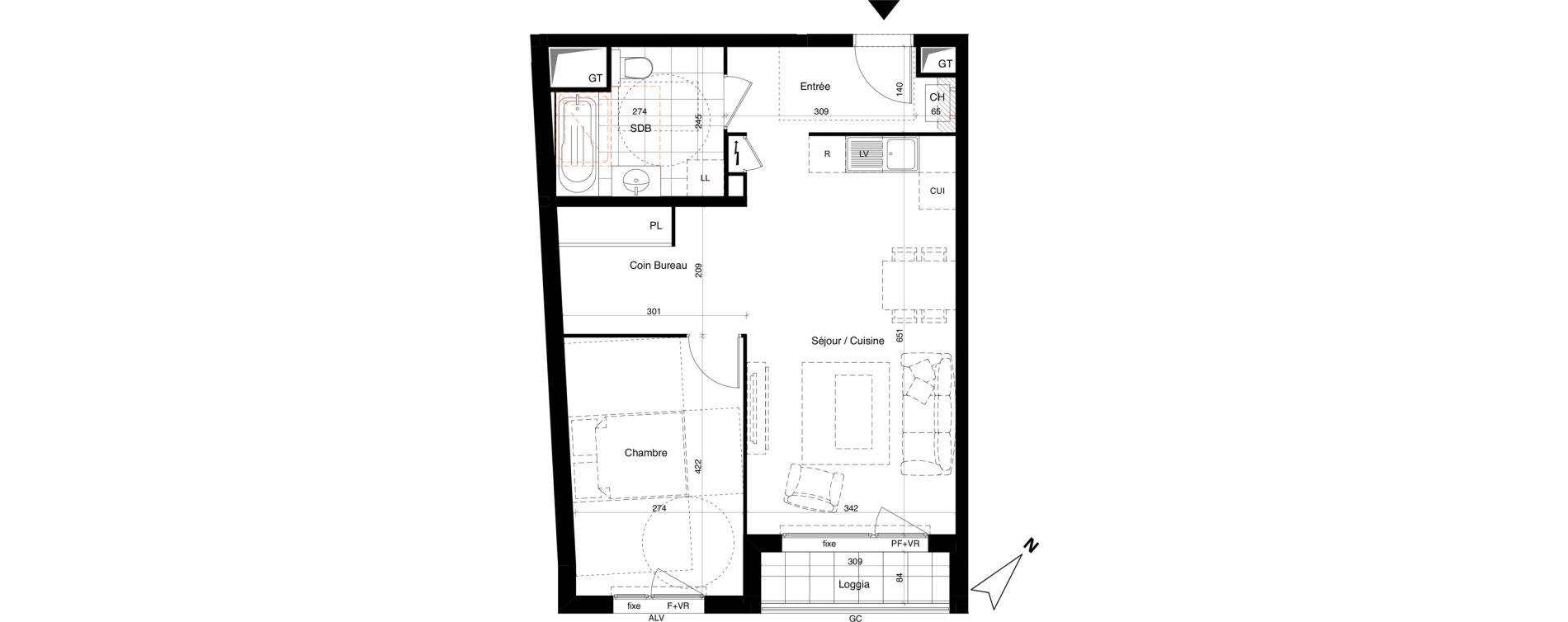 Appartement T2 de 51,57 m2 &agrave; Alfortville Chinagora - berthelot