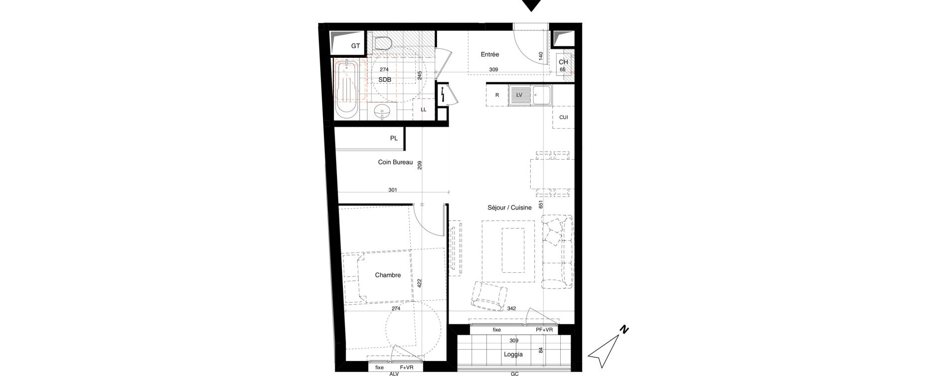 Appartement T2 de 51,57 m2 &agrave; Alfortville Chinagora - berthelot