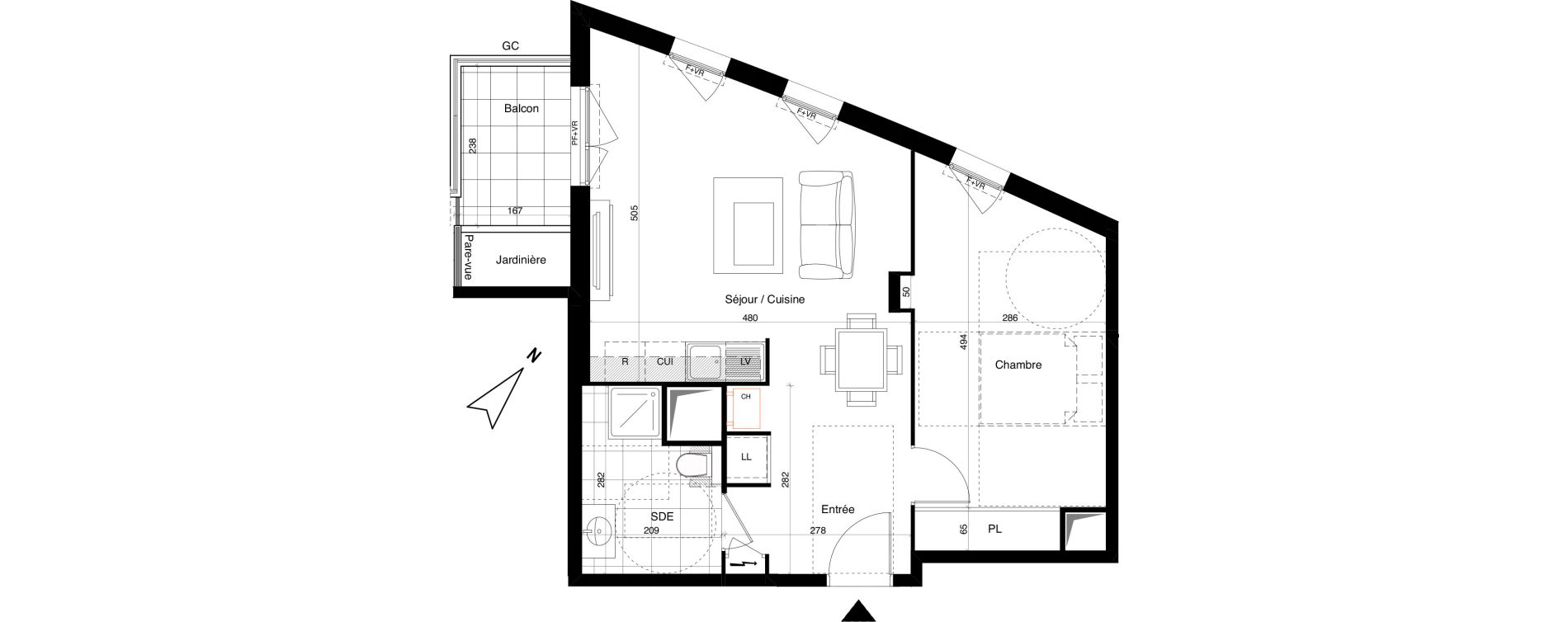Appartement T2 de 48,64 m2 &agrave; Alfortville Chinagora - berthelot