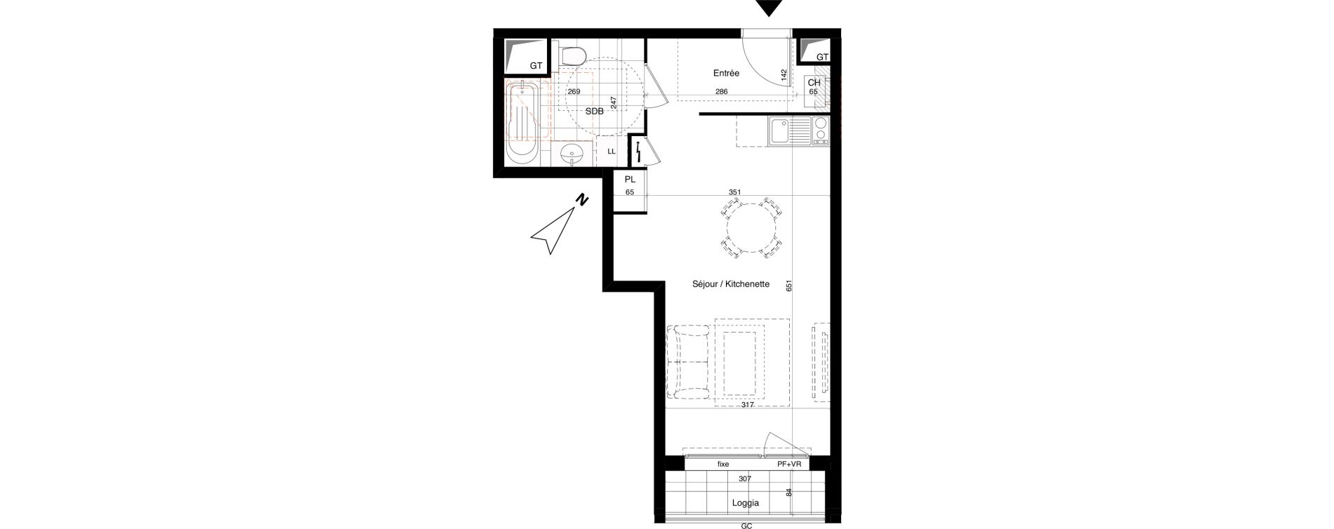 Appartement T1 de 33,54 m2 &agrave; Alfortville Chinagora - berthelot