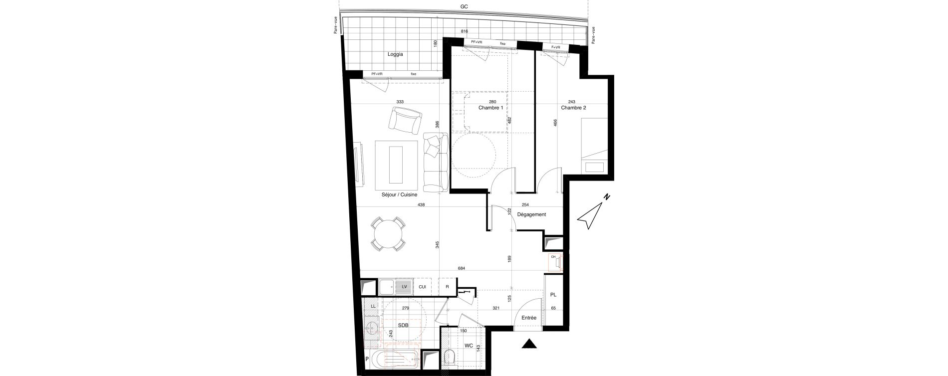 Appartement T3 de 70,37 m2 &agrave; Alfortville Chinagora - berthelot