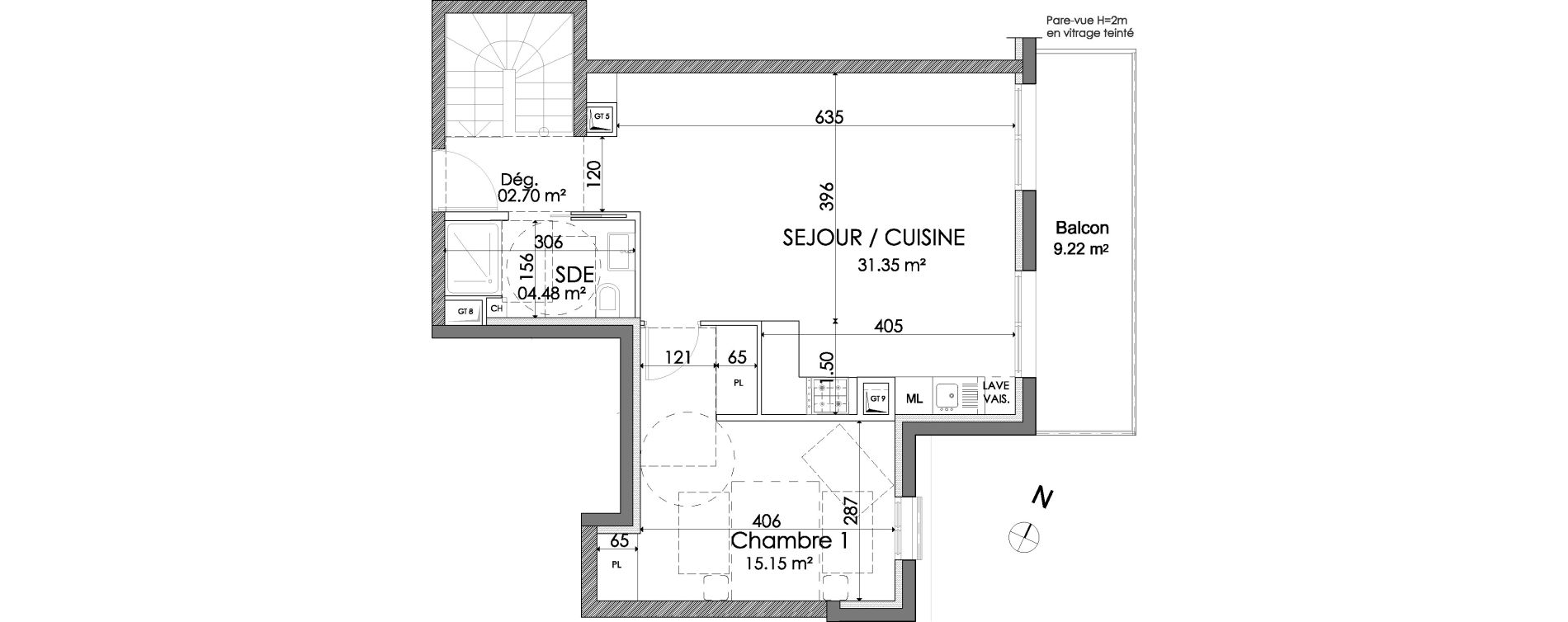 Duplex T5 de 108,65 m2 &agrave; Alfortville Centre