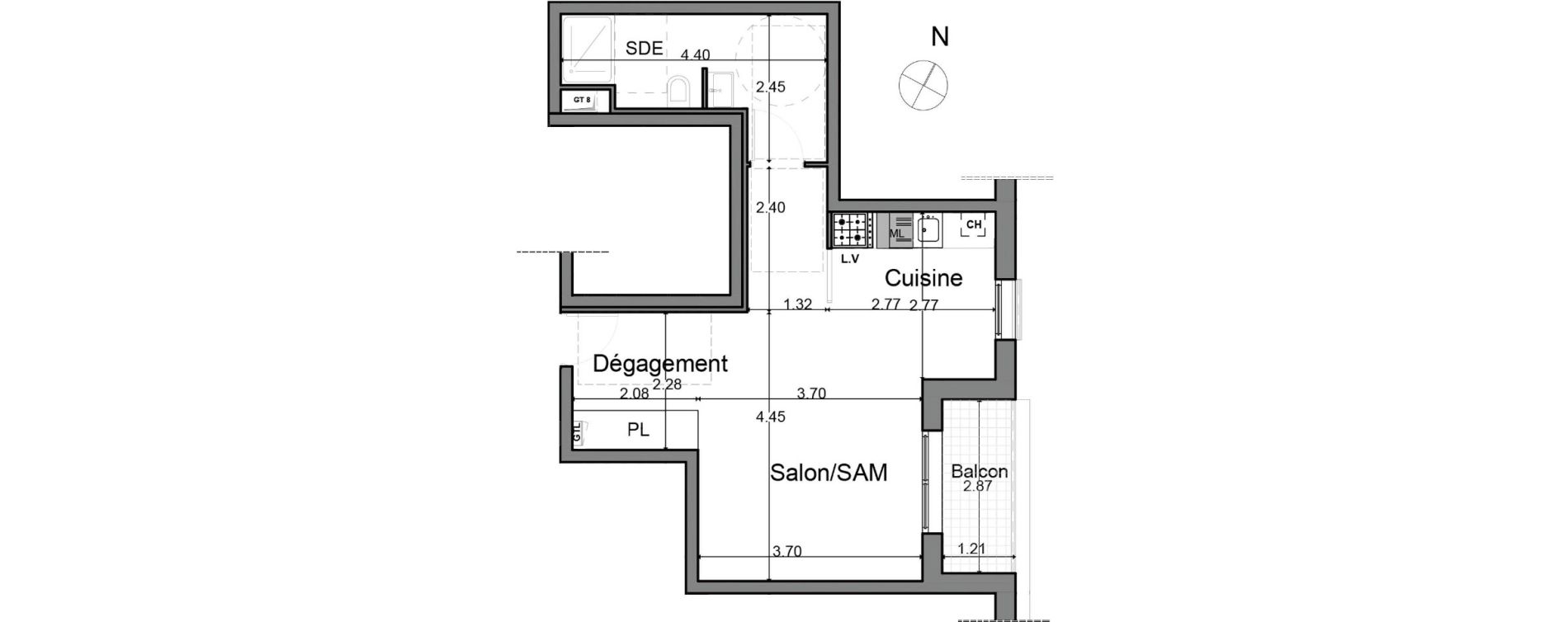 Appartement T1 de 38,14 m2 &agrave; Alfortville Centre