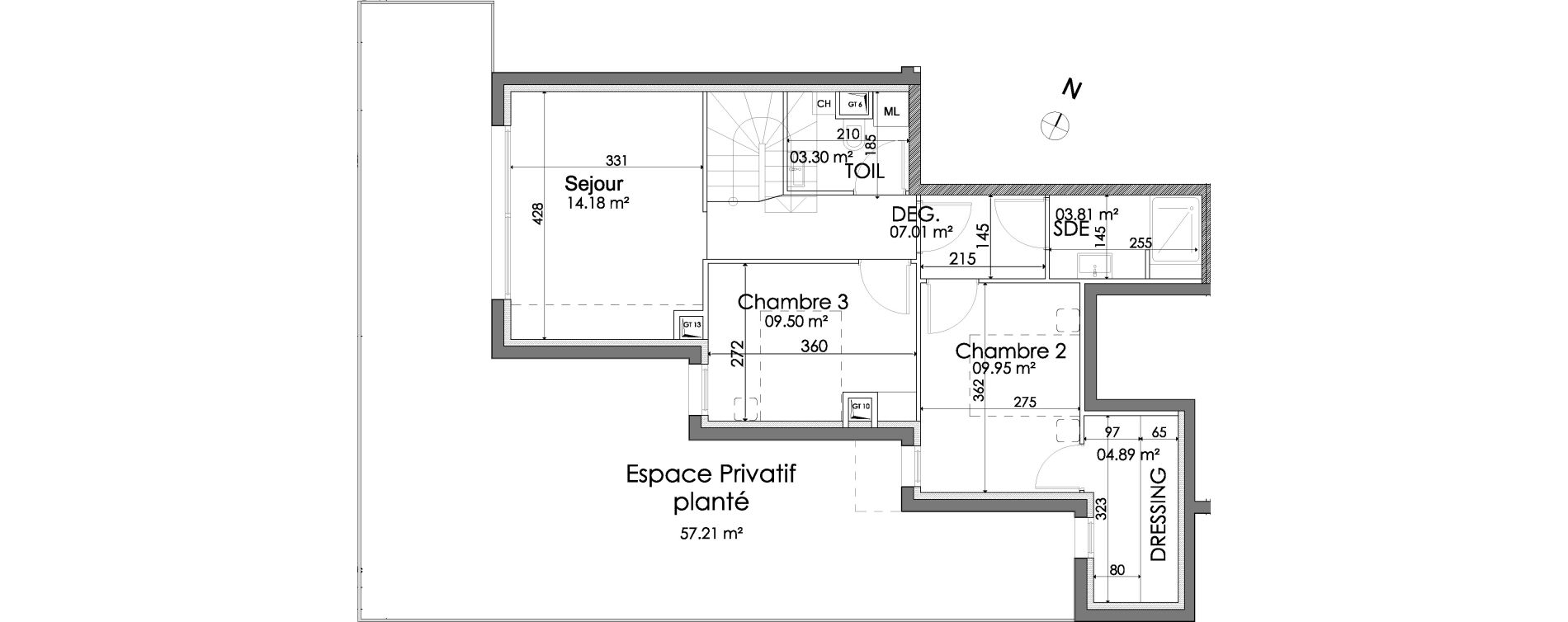 Duplex T5 de 106,74 m2 &agrave; Alfortville Centre