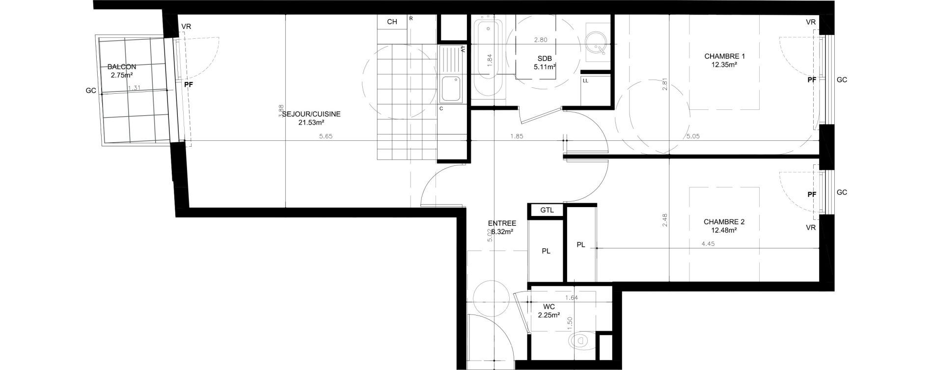 Appartement T3 de 62,04 m2 &agrave; Alfortville Centre