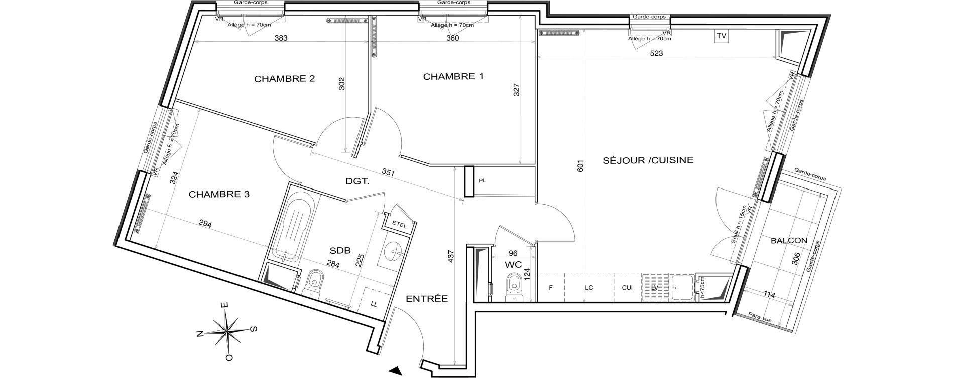 Appartement T4 de 78,88 m2 &agrave; Alfortville Centre