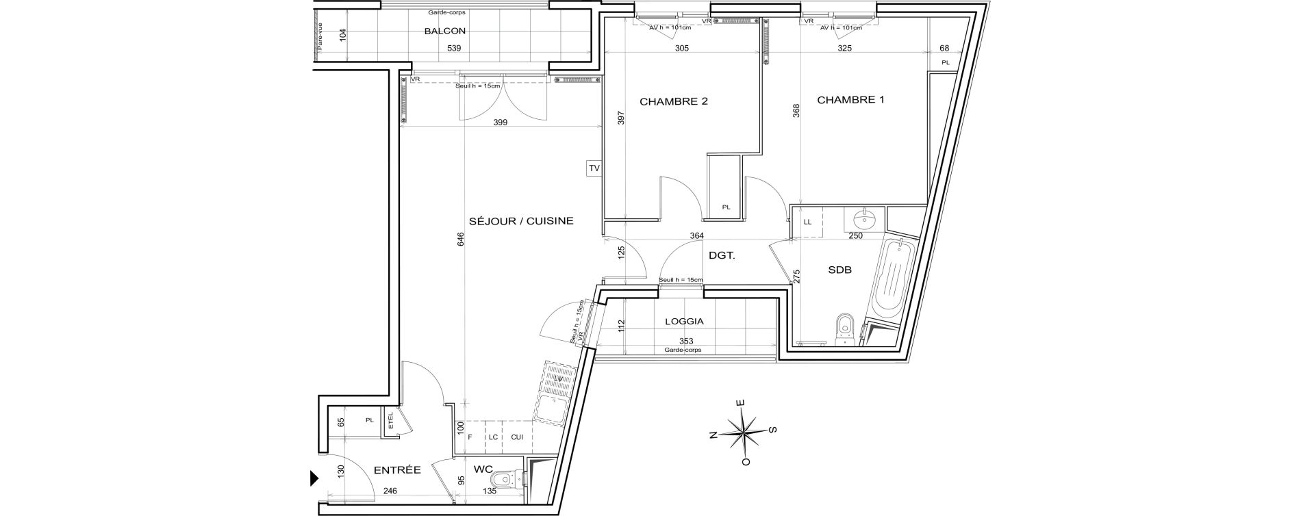 Appartement T3 de 68,01 m2 &agrave; Alfortville Centre