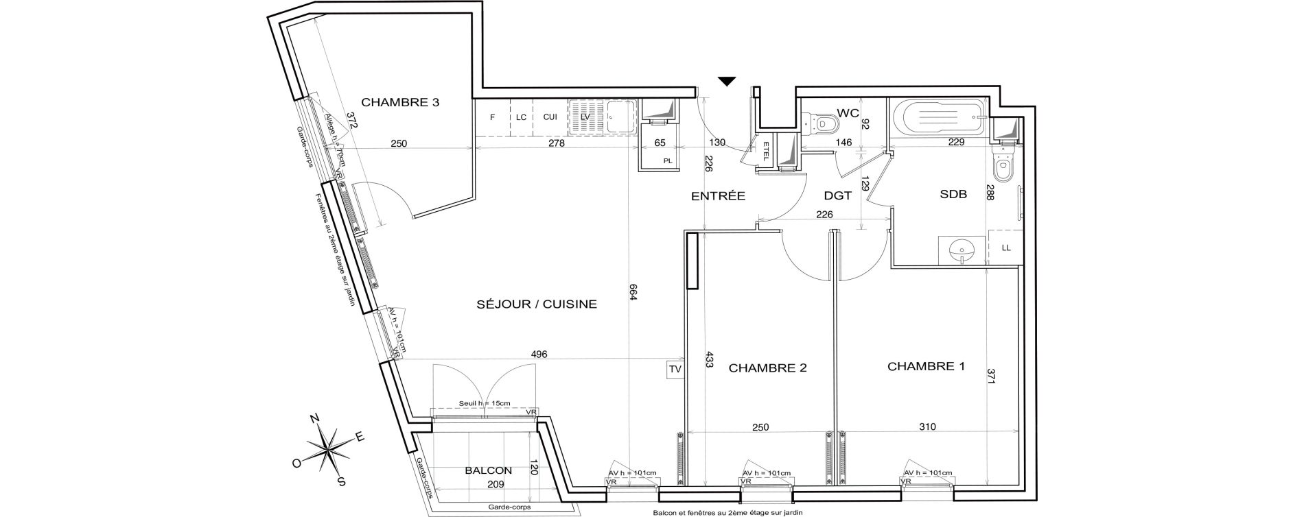 Appartement T4 de 71,78 m2 &agrave; Alfortville Centre