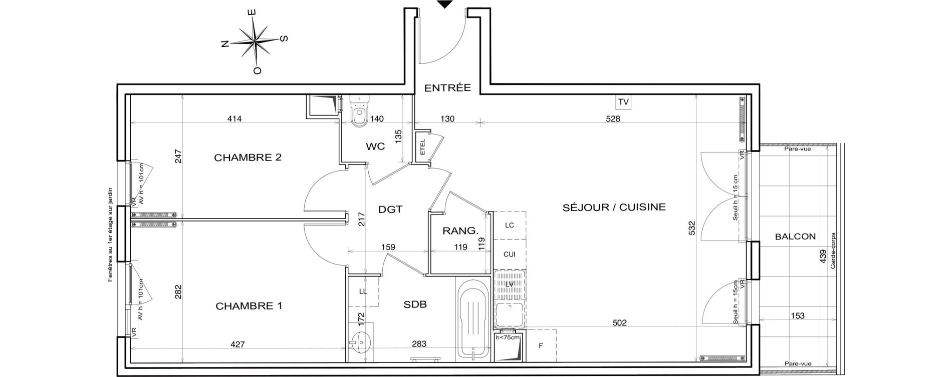 Appartement T3 de 65,14 m2 &agrave; Alfortville Centre