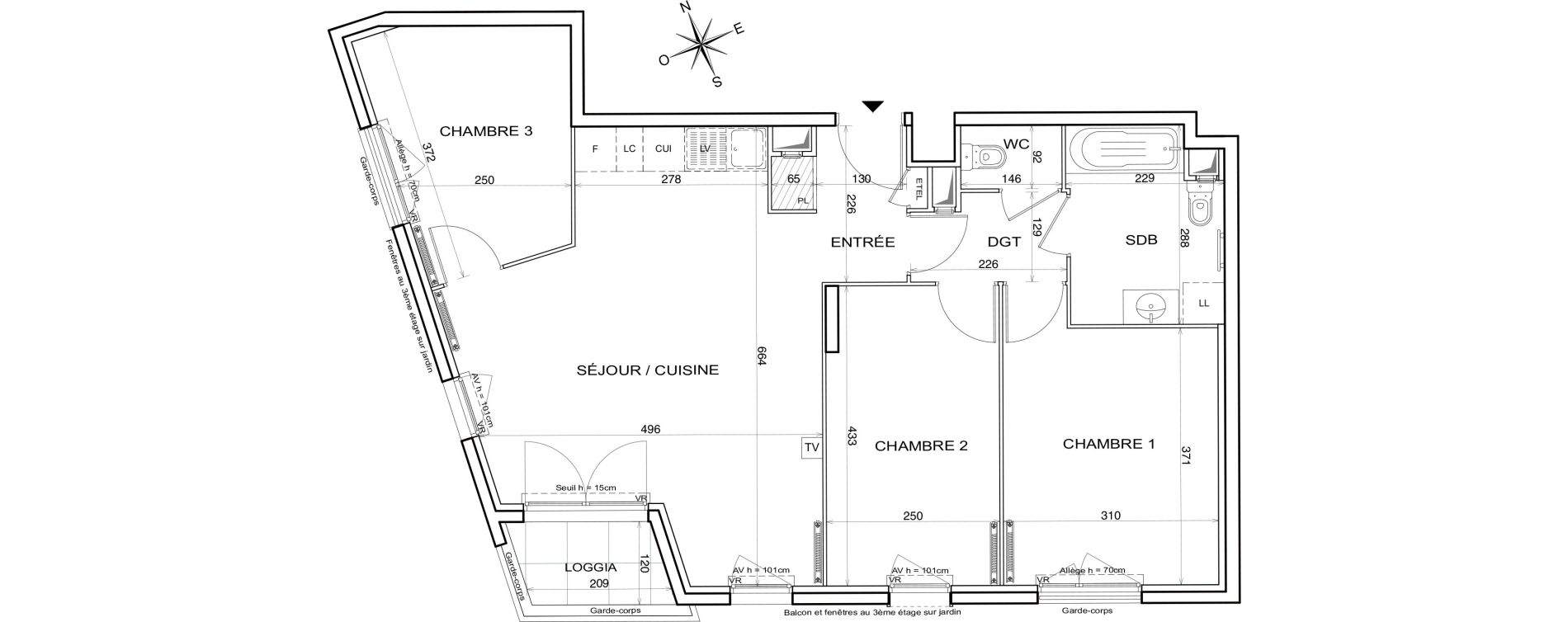 Appartement T4 de 71,78 m2 &agrave; Alfortville Centre