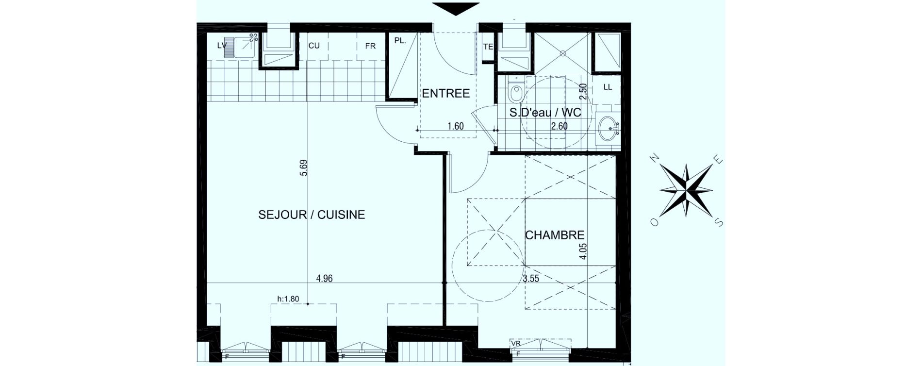 Appartement T2 de 50,83 m2 &agrave; Arcueil Centre