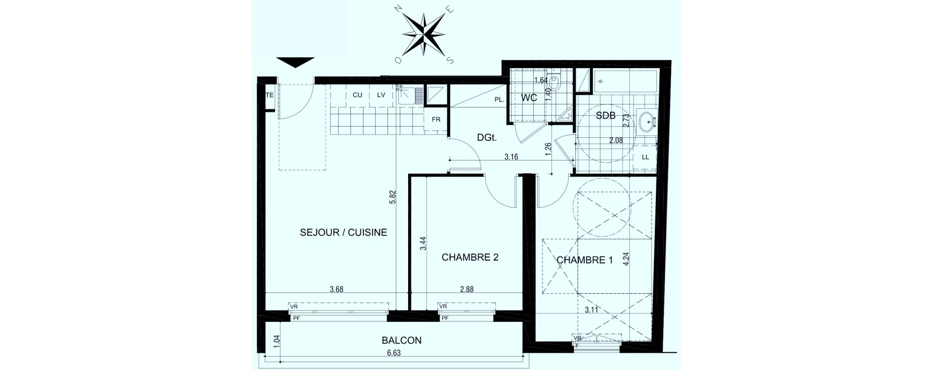 Appartement T3 de 59,31 m2 &agrave; Arcueil Centre