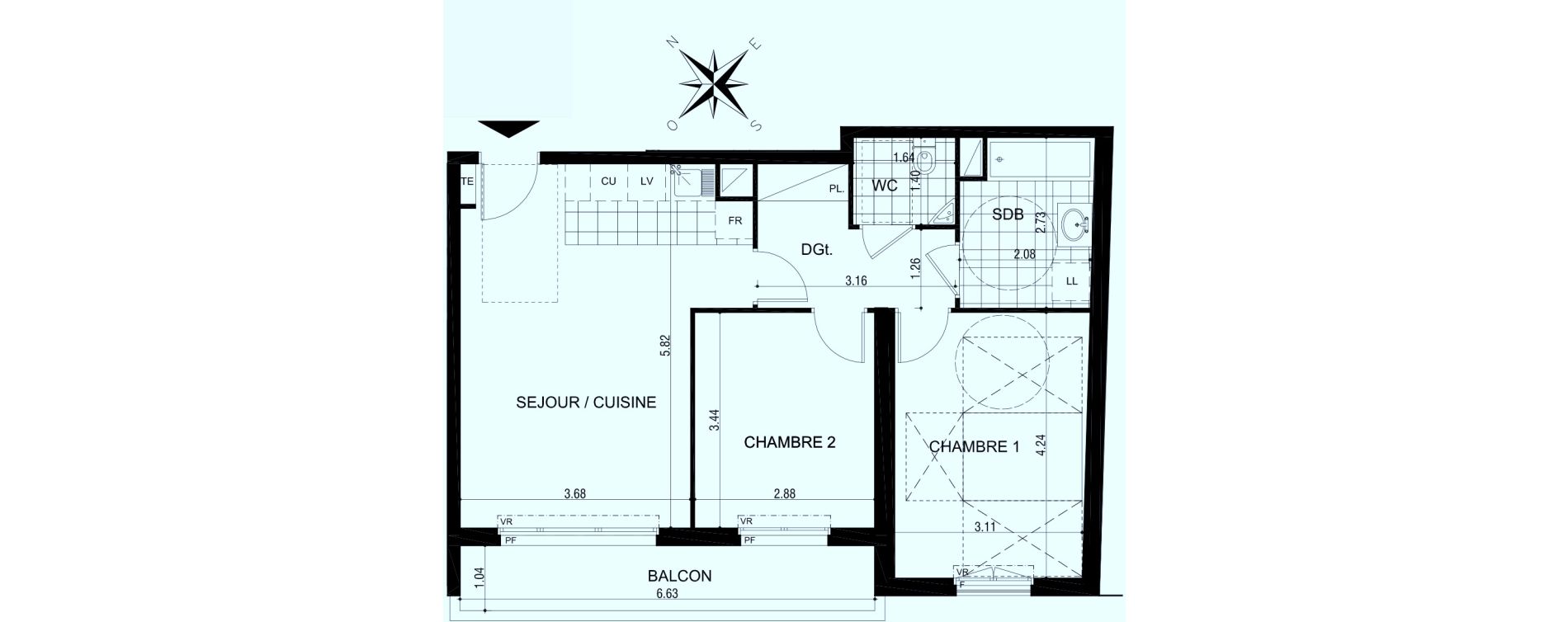 Appartement T3 de 59,31 m2 &agrave; Arcueil Centre