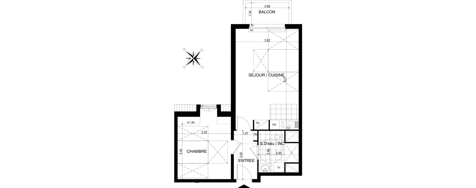 Appartement T2 de 46,38 m2 &agrave; Arcueil Centre