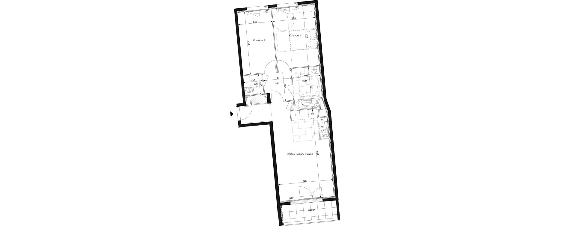 Appartement T3 de 62,42 m2 &agrave; Arcueil Centre