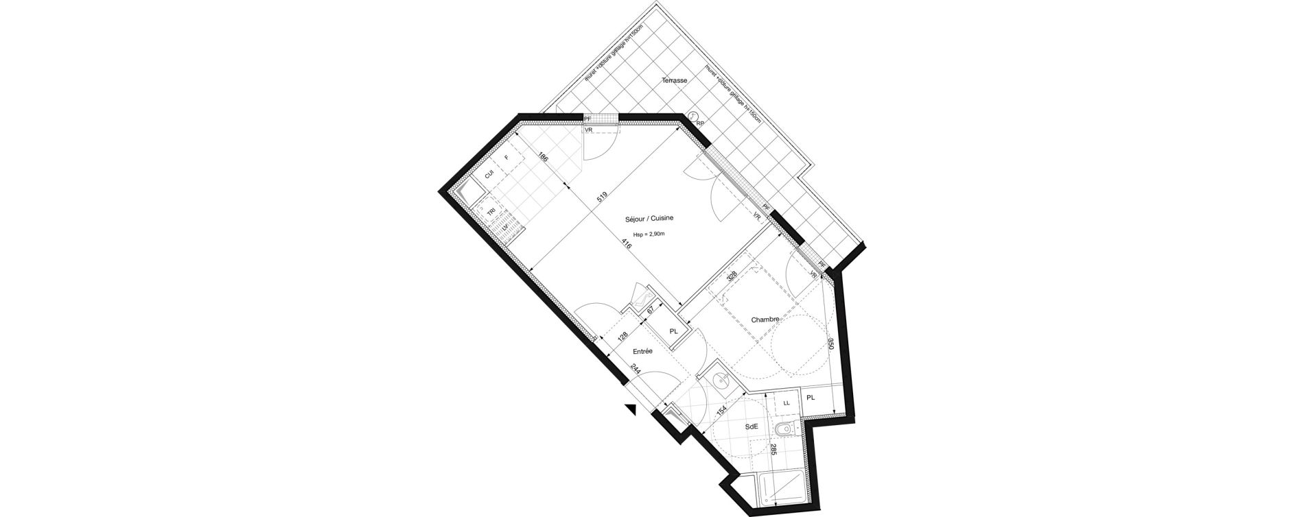 Appartement T2 de 47,95 m2 &agrave; Arcueil Centre