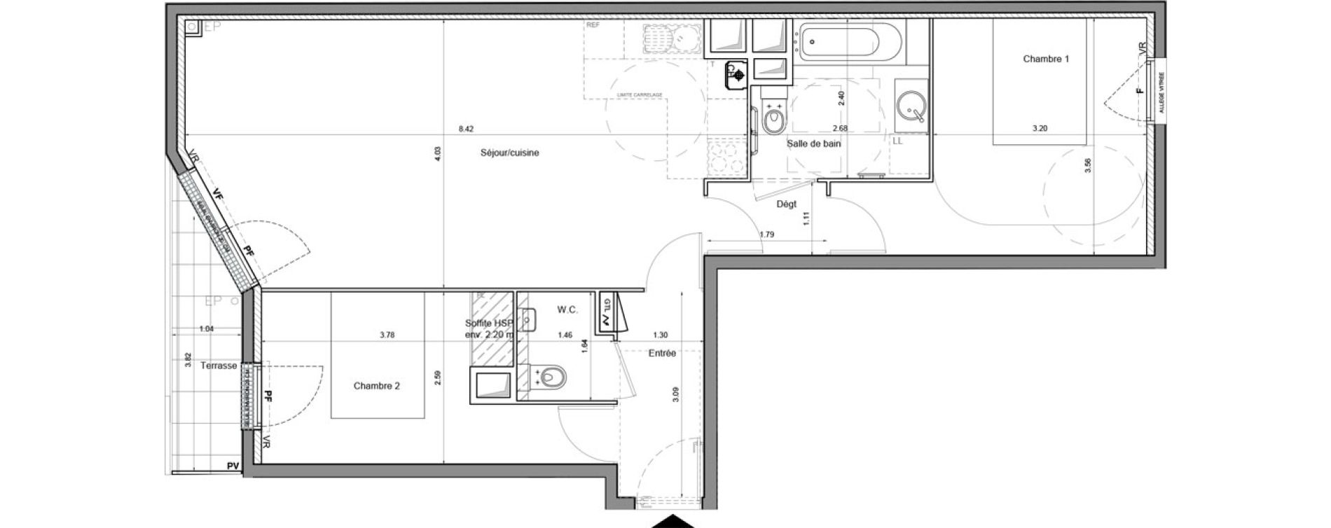 Appartement T3 de 69,10 m2 &agrave; Boissy-Saint-L&eacute;ger Le centre