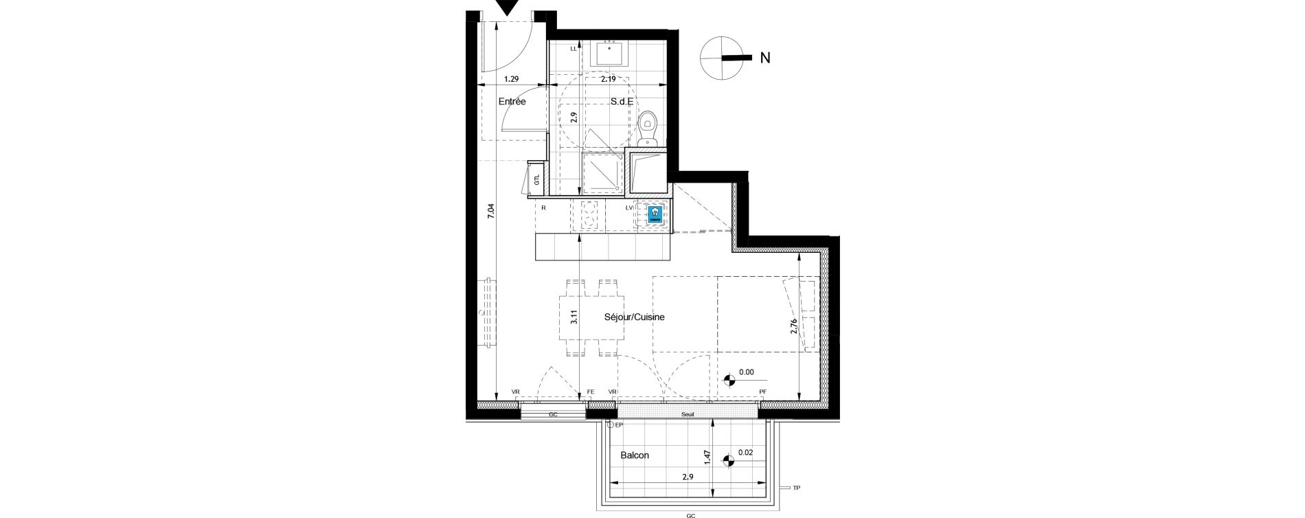 Appartement T1 de 32,50 m2 &agrave; Boissy-Saint-L&eacute;ger Savreau