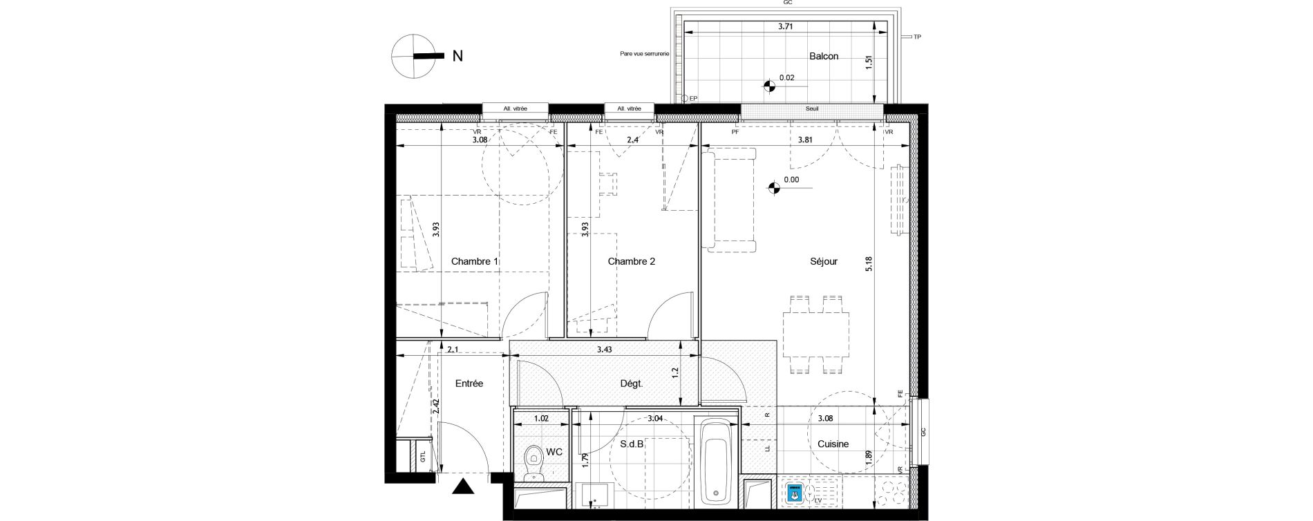 Appartement T3 de 62,40 m2 &agrave; Boissy-Saint-L&eacute;ger Savreau