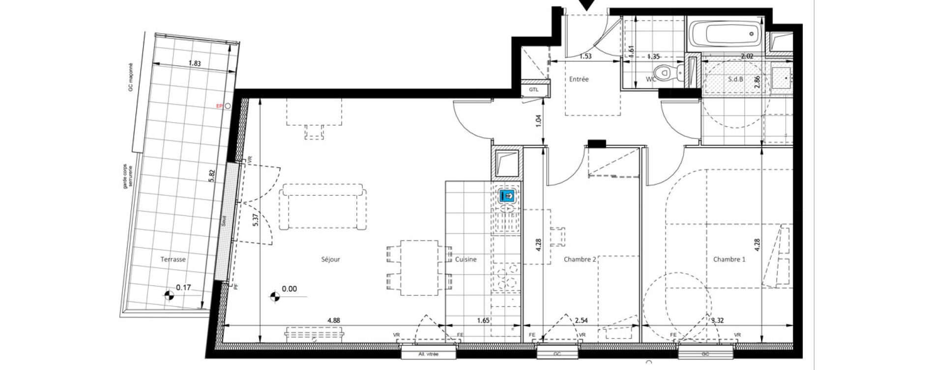 Appartement T3 de 72,88 m2 &agrave; Boissy-Saint-L&eacute;ger Savreau