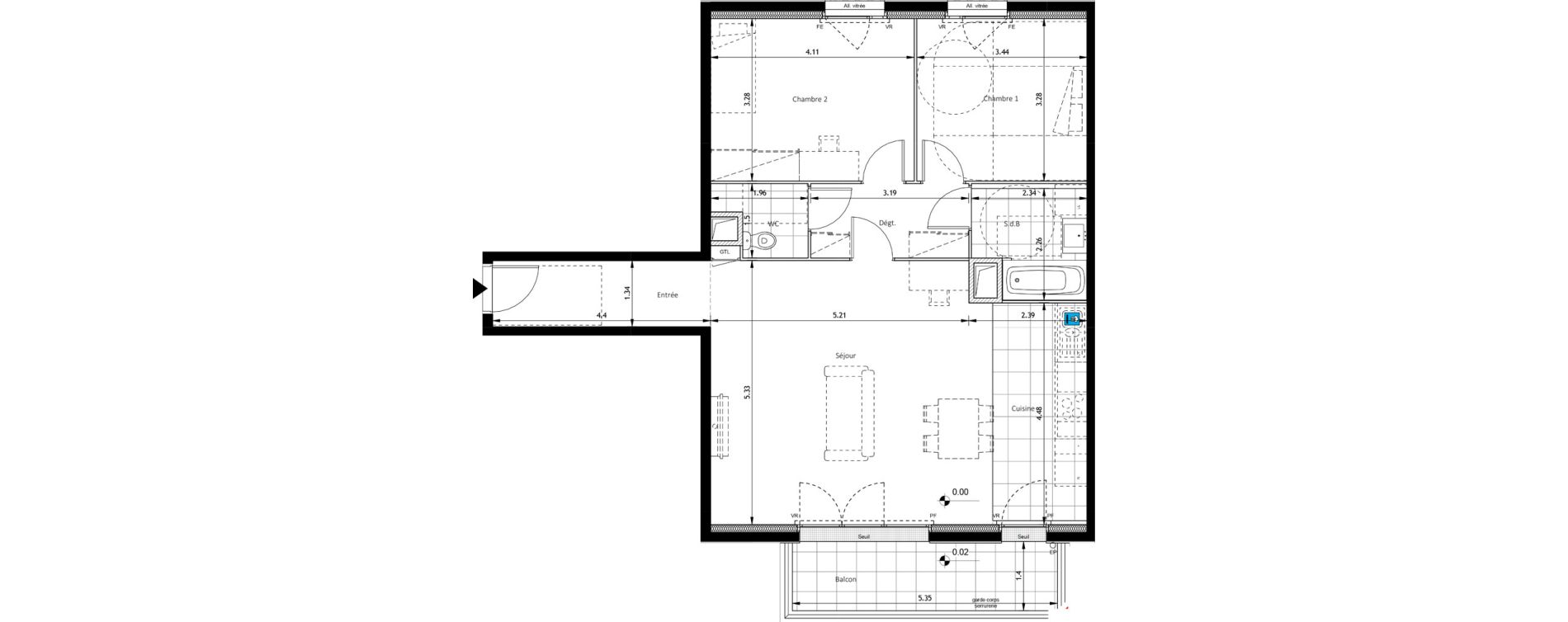 Appartement T3 de 81,29 m2 &agrave; Boissy-Saint-L&eacute;ger Savreau