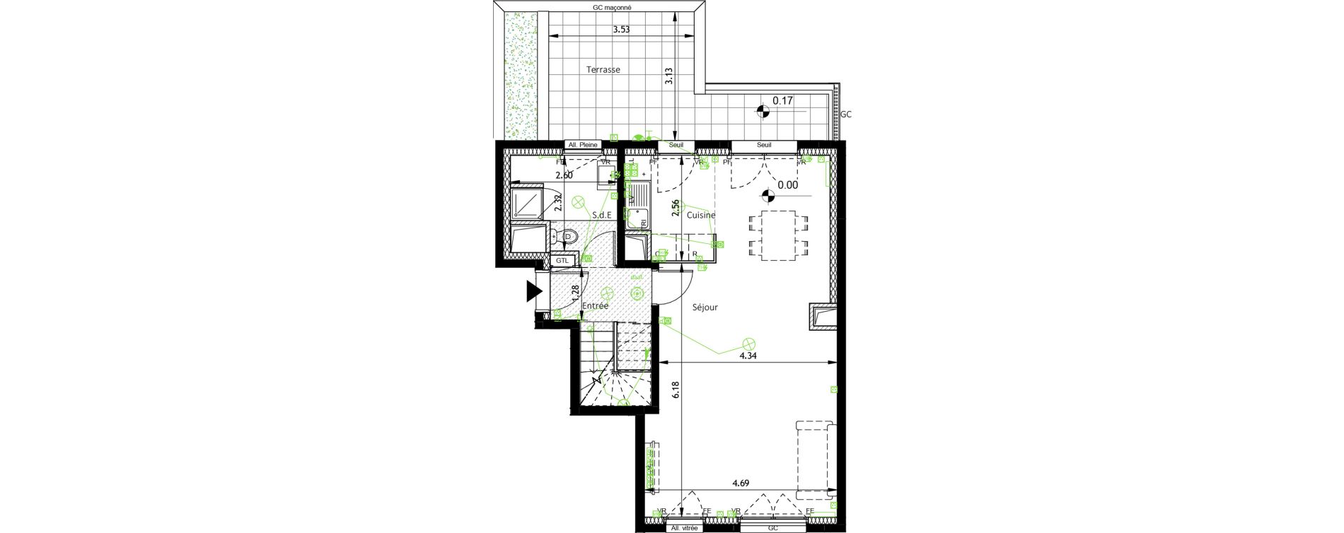 Duplex T4 de 91,13 m2 &agrave; Boissy-Saint-L&eacute;ger Savreau