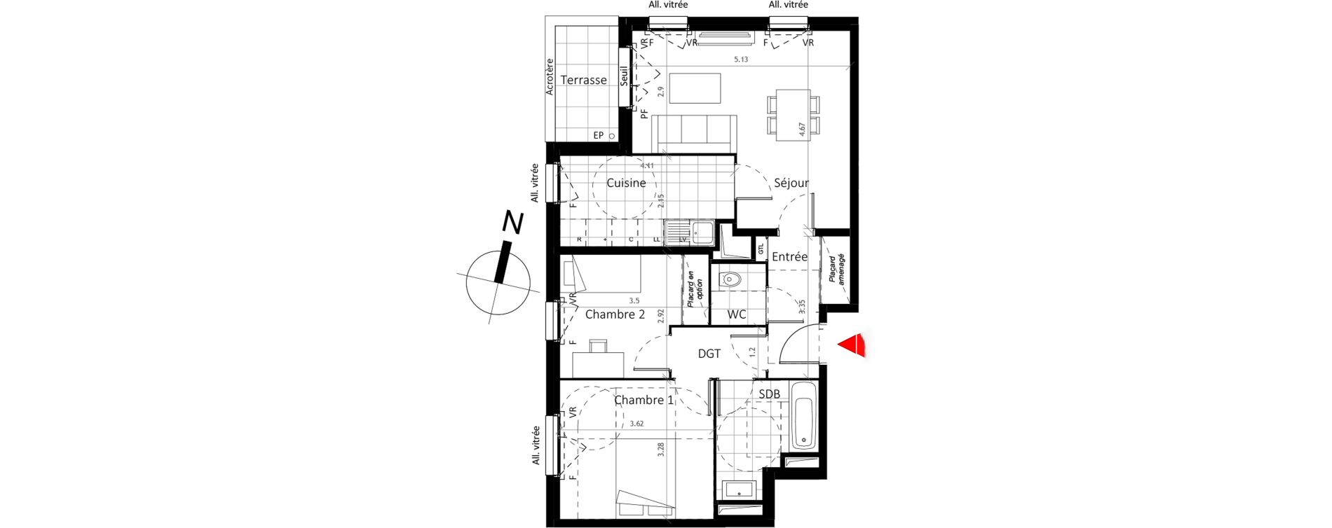 Appartement T3 de 64,40 m2 &agrave; Boissy-Saint-L&eacute;ger La charmeraie