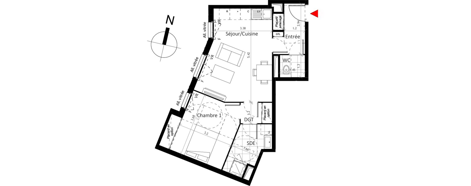 Appartement T2 de 47,60 m2 &agrave; Boissy-Saint-L&eacute;ger La charmeraie