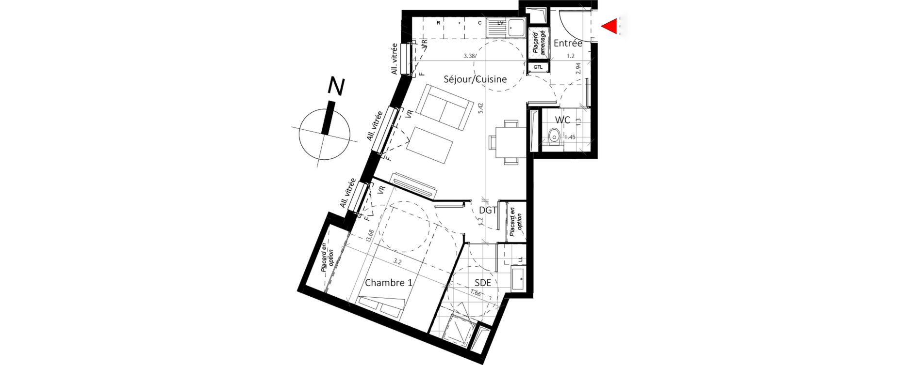 Appartement T2 de 47,60 m2 &agrave; Boissy-Saint-L&eacute;ger La charmeraie