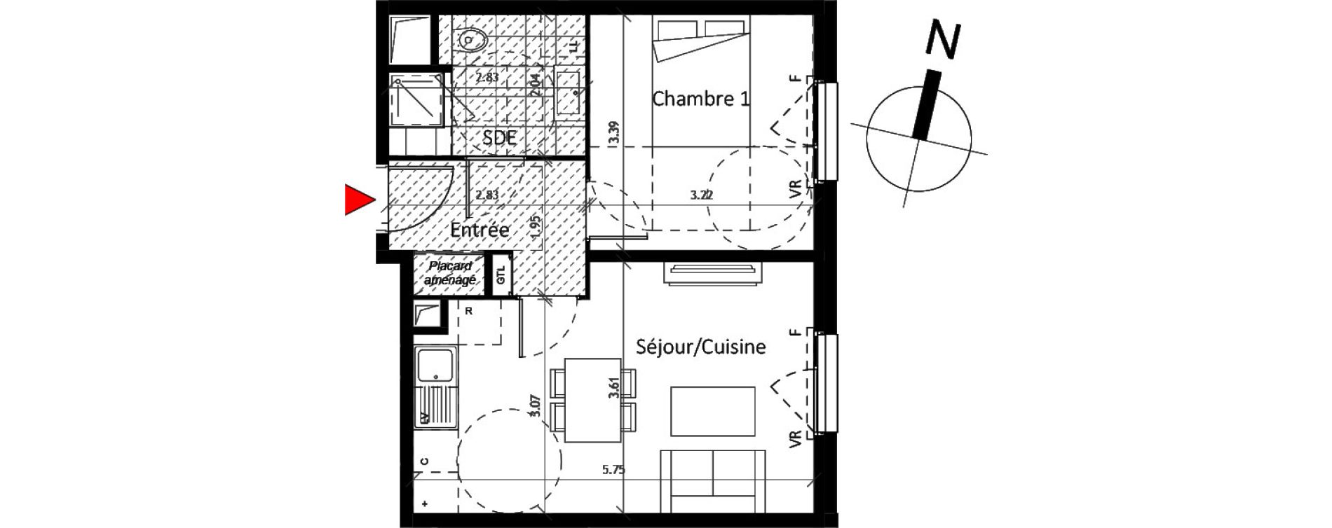 Appartement T2 de 40,20 m2 &agrave; Boissy-Saint-L&eacute;ger La charmeraie