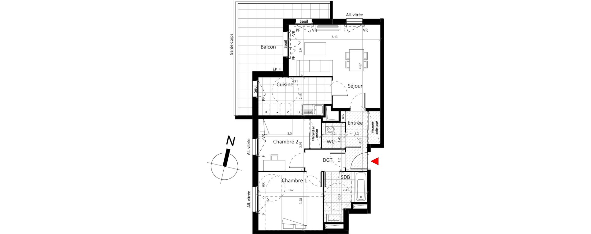 Appartement T3 de 64,60 m2 &agrave; Boissy-Saint-L&eacute;ger La charmeraie