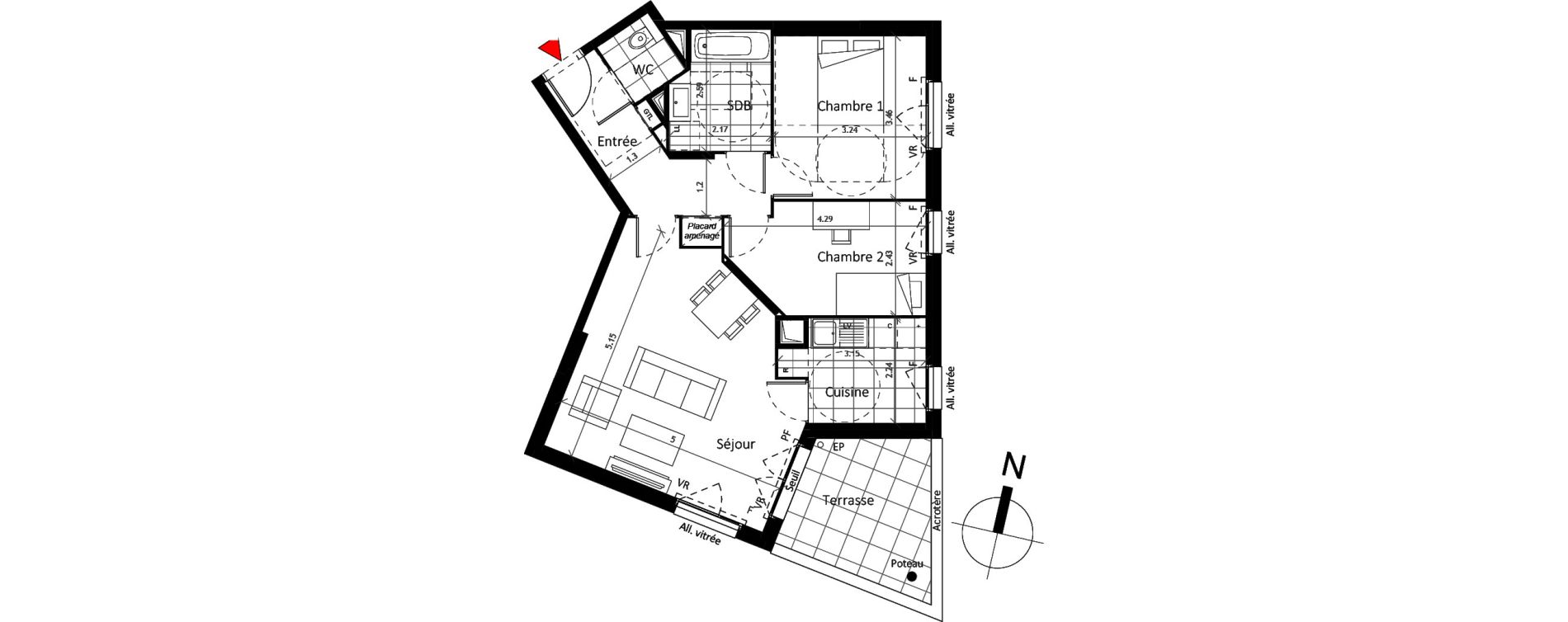 Appartement T3 de 64,30 m2 &agrave; Boissy-Saint-L&eacute;ger La charmeraie