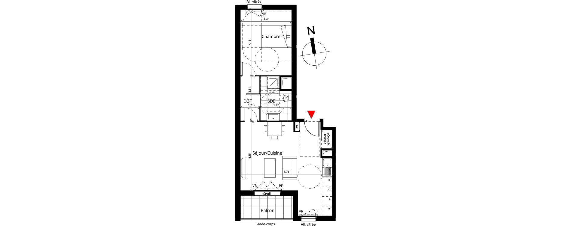 Appartement T2 de 49,10 m2 &agrave; Boissy-Saint-L&eacute;ger La charmeraie