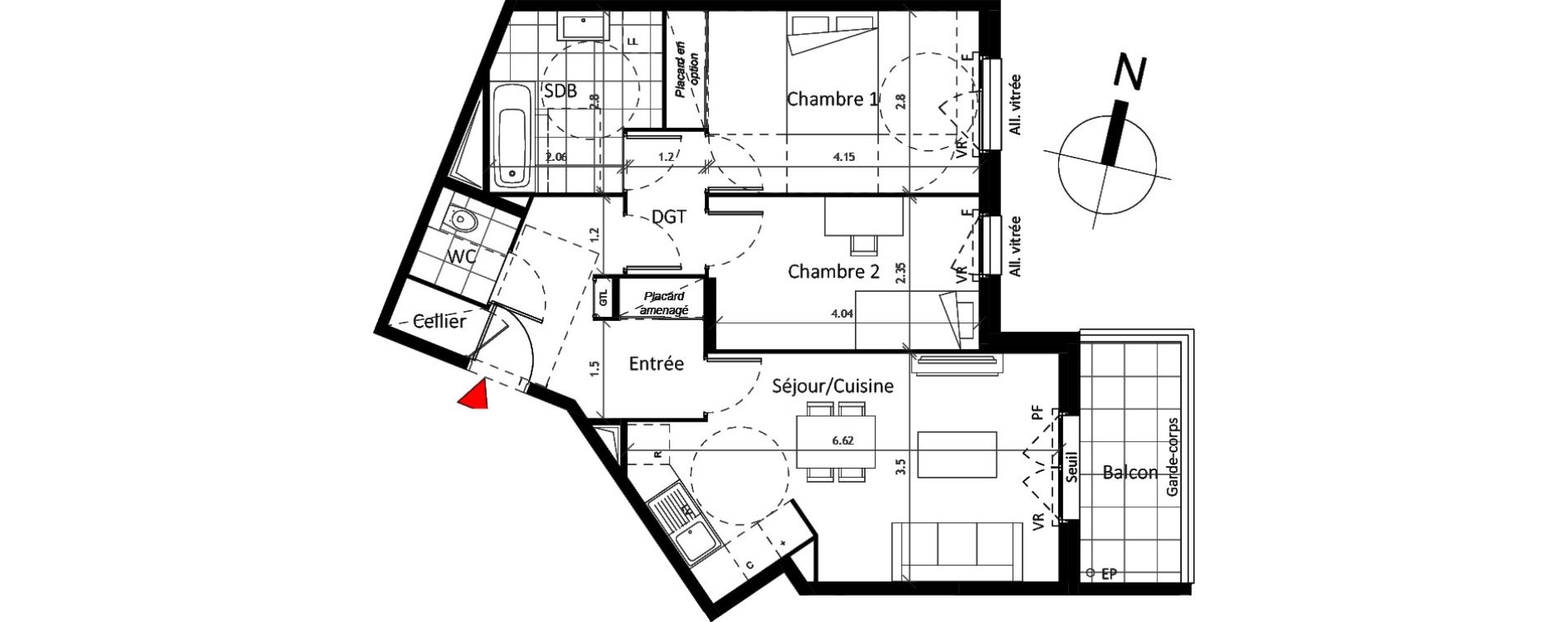 Appartement T3 de 63,60 m2 &agrave; Boissy-Saint-L&eacute;ger La charmeraie