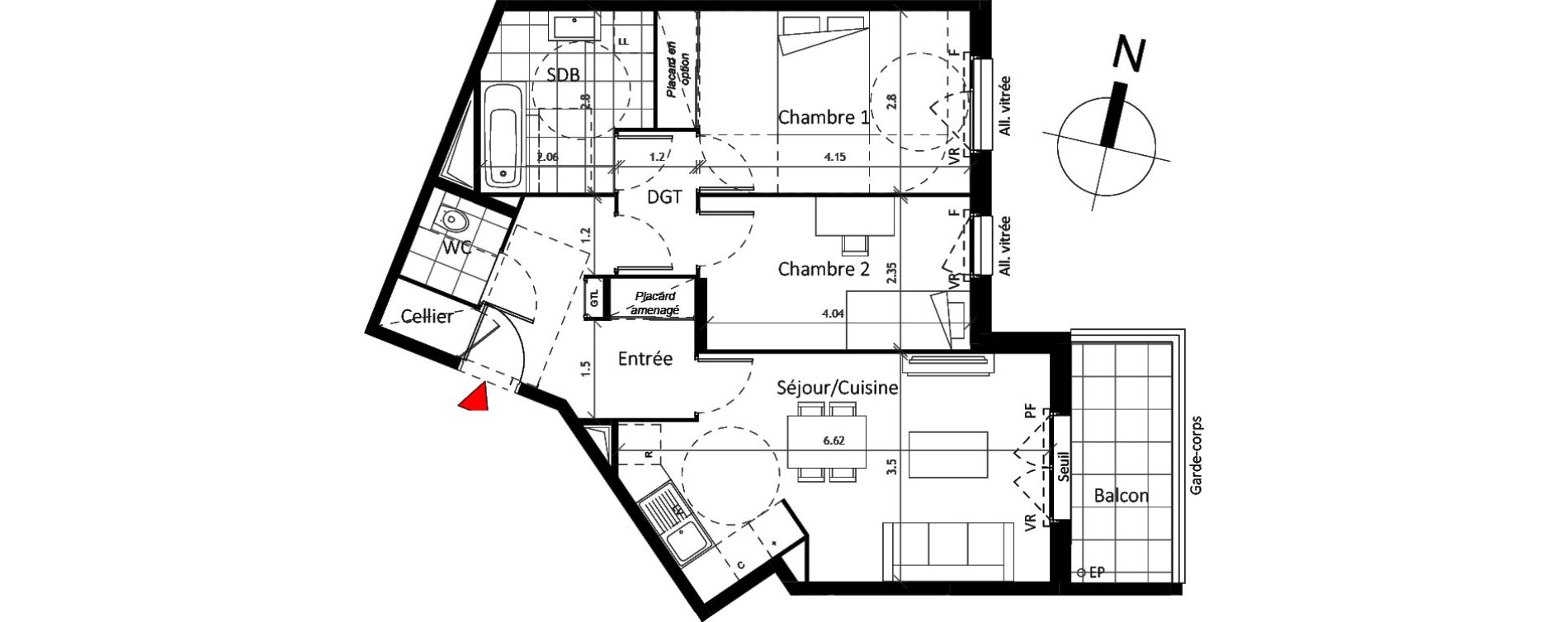 Appartement T3 de 63,60 m2 &agrave; Boissy-Saint-L&eacute;ger La charmeraie