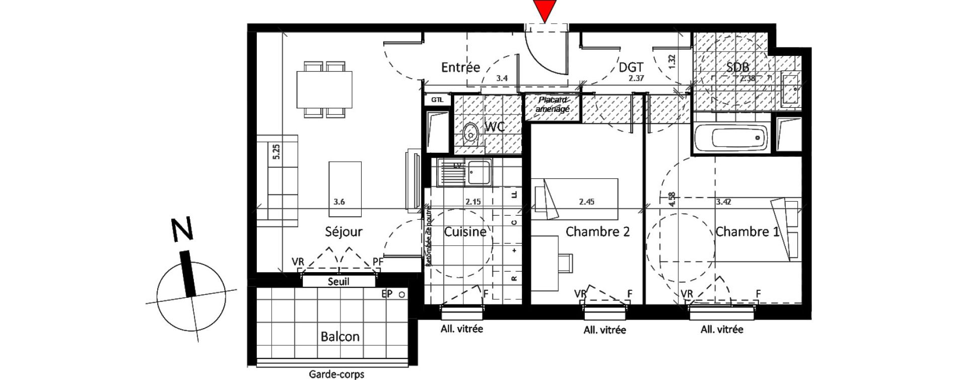 Appartement T3 de 64,20 m2 &agrave; Boissy-Saint-L&eacute;ger La charmeraie