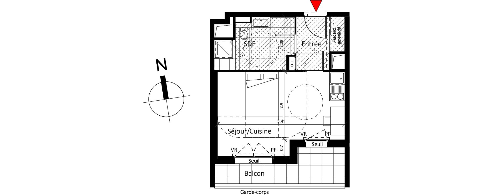 Appartement T1 de 28,50 m2 &agrave; Boissy-Saint-L&eacute;ger La charmeraie