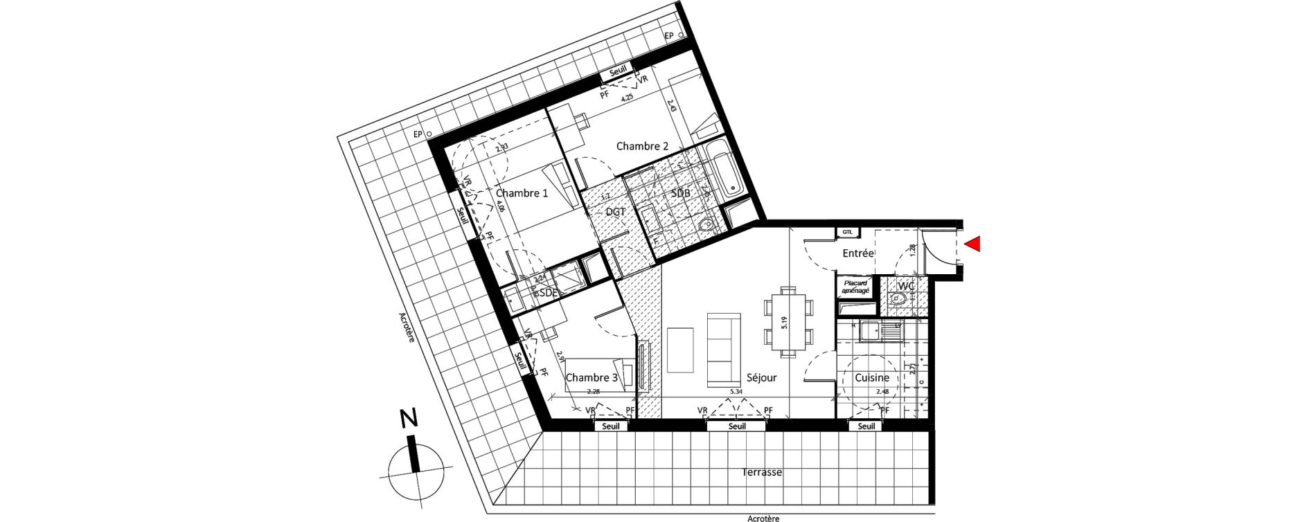 Appartement T4 de 82,00 m2 &agrave; Boissy-Saint-L&eacute;ger La charmeraie