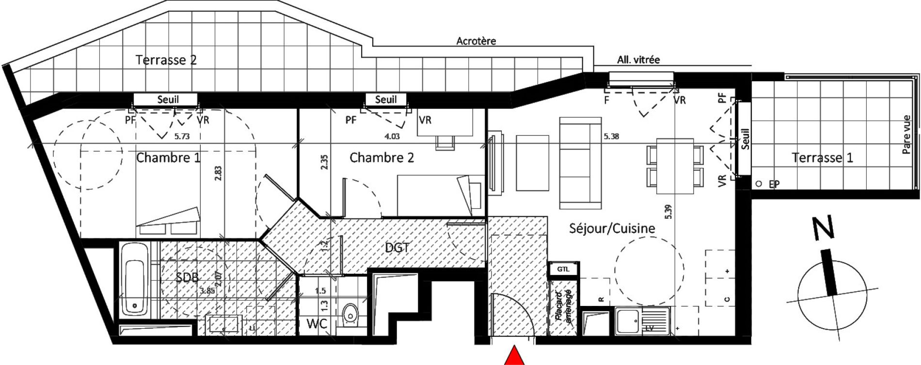 Appartement T3 de 65,90 m2 &agrave; Boissy-Saint-L&eacute;ger La charmeraie
