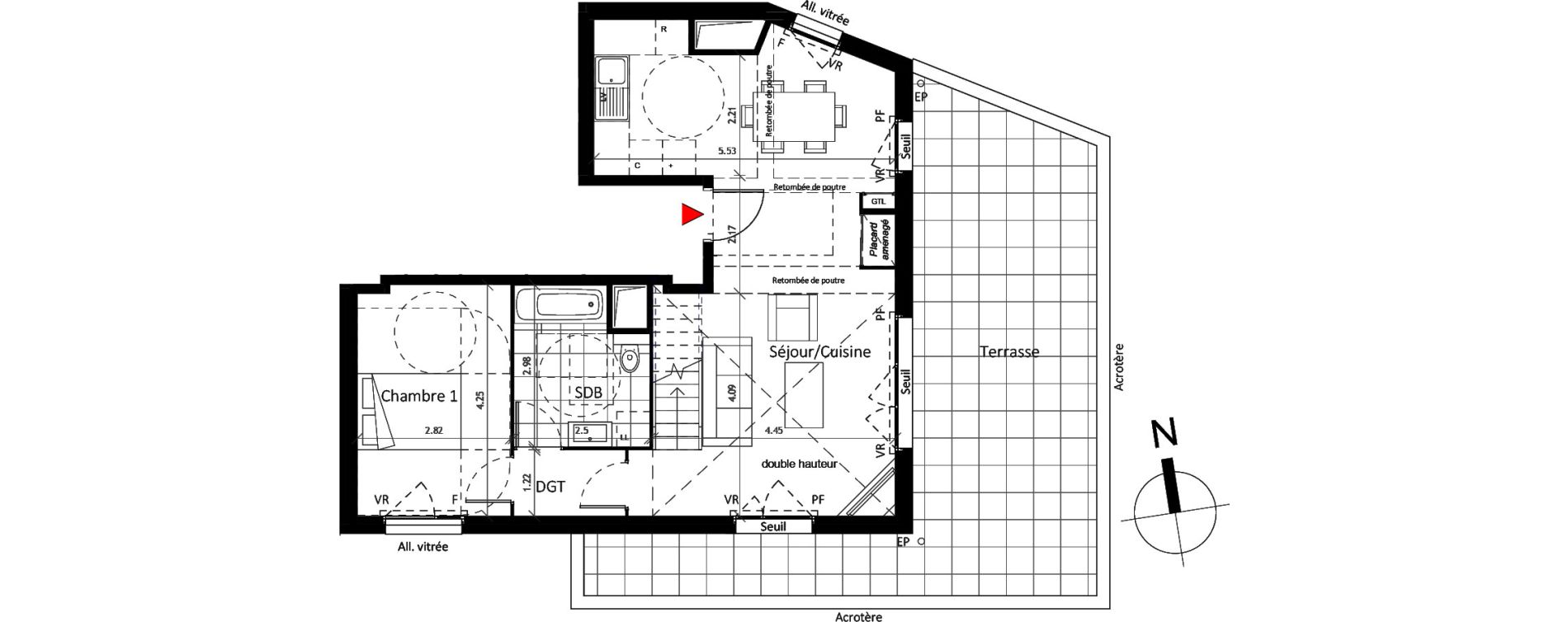Duplex T5 de 98,40 m2 &agrave; Boissy-Saint-L&eacute;ger La charmeraie