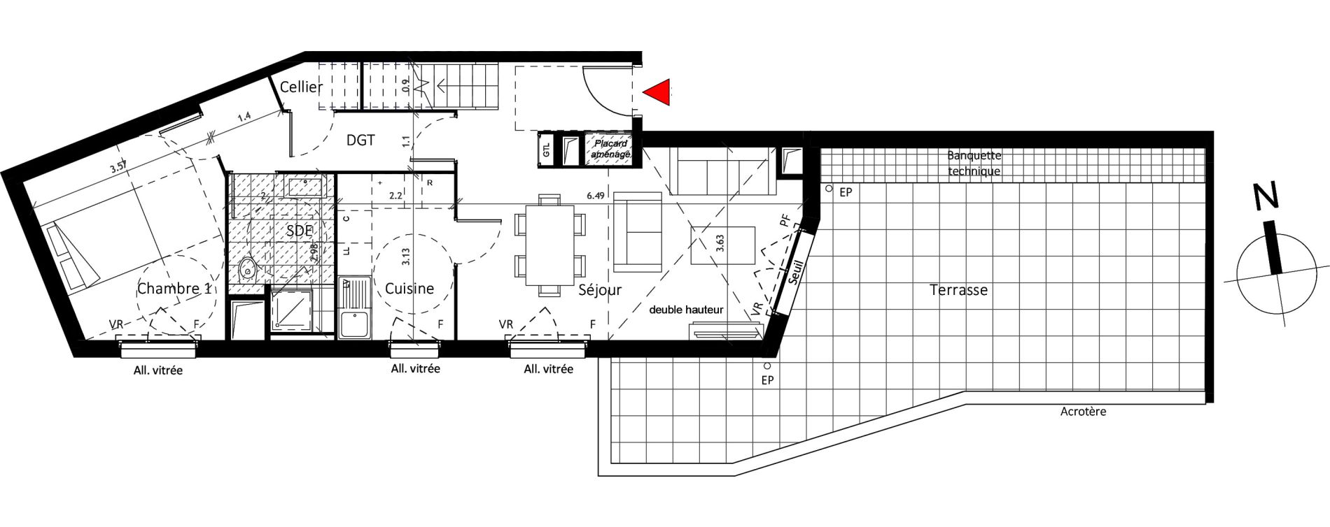 Duplex T4 de 93,00 m2 &agrave; Boissy-Saint-L&eacute;ger La charmeraie