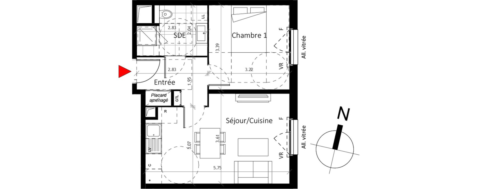 Appartement T2 de 40,20 m2 &agrave; Boissy-Saint-L&eacute;ger La charmeraie