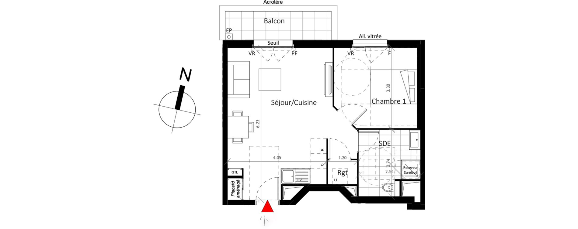 Appartement T2 de 44,90 m2 &agrave; Boissy-Saint-L&eacute;ger La charmeraie
