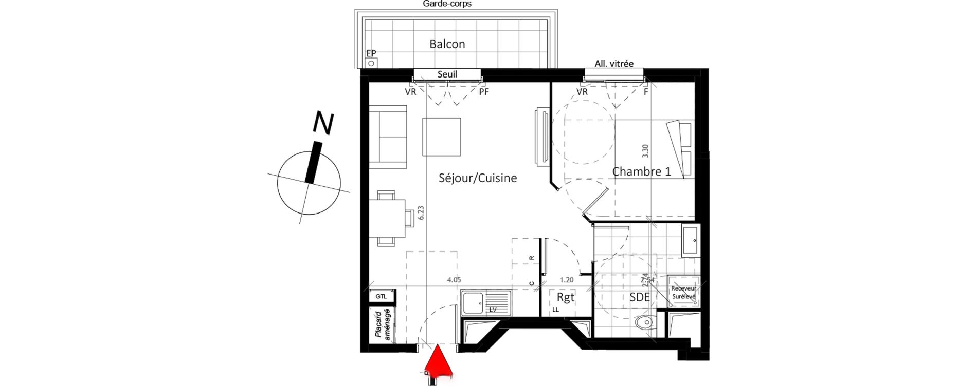 Appartement T2 de 44,90 m2 &agrave; Boissy-Saint-L&eacute;ger La charmeraie