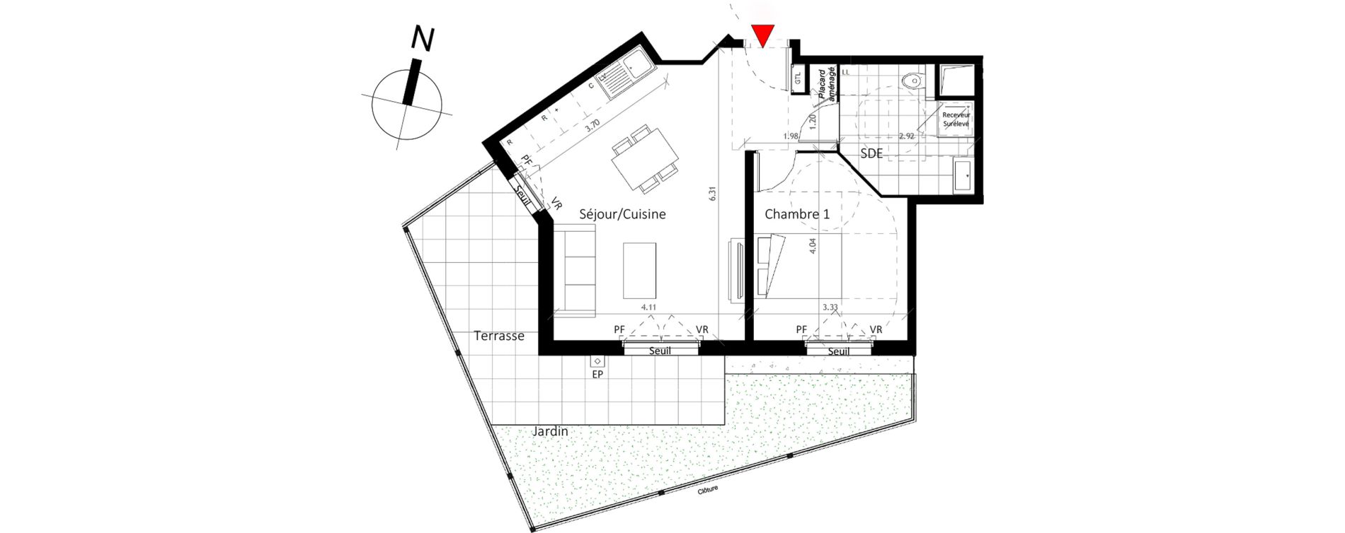 Appartement T2 de 49,20 m2 &agrave; Boissy-Saint-L&eacute;ger La charmeraie