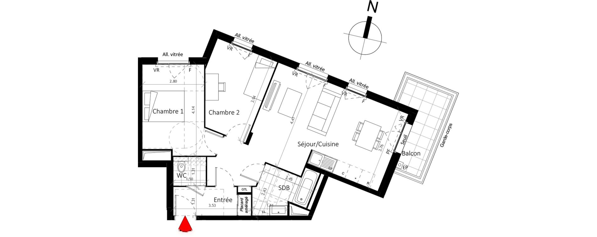 Appartement T3 de 63,20 m2 &agrave; Boissy-Saint-L&eacute;ger La charmeraie