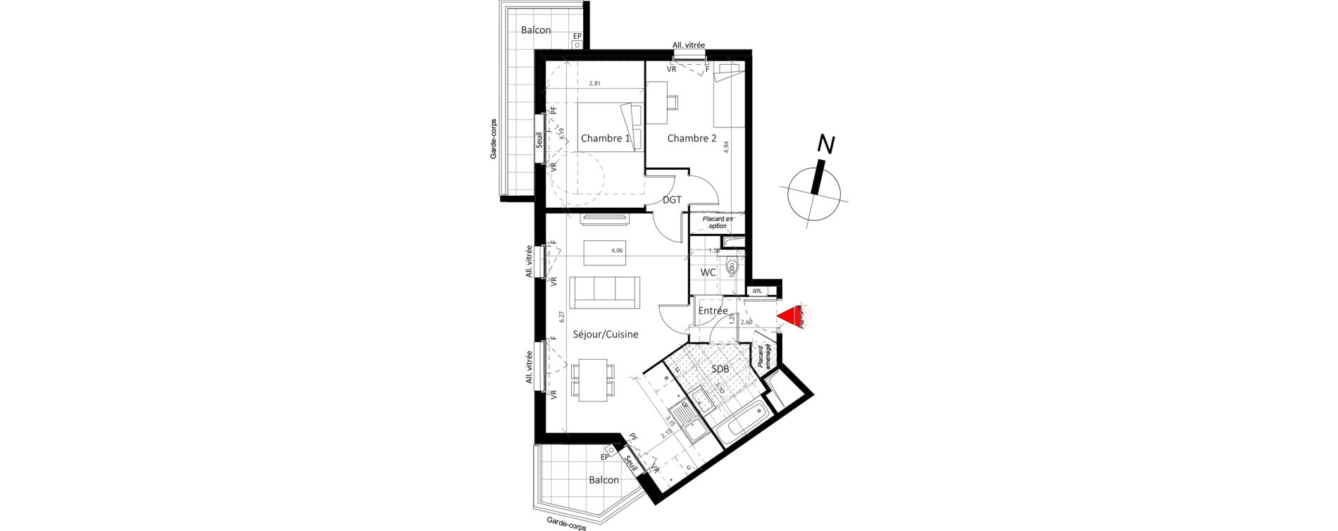 Appartement T3 de 64,50 m2 &agrave; Boissy-Saint-L&eacute;ger La charmeraie