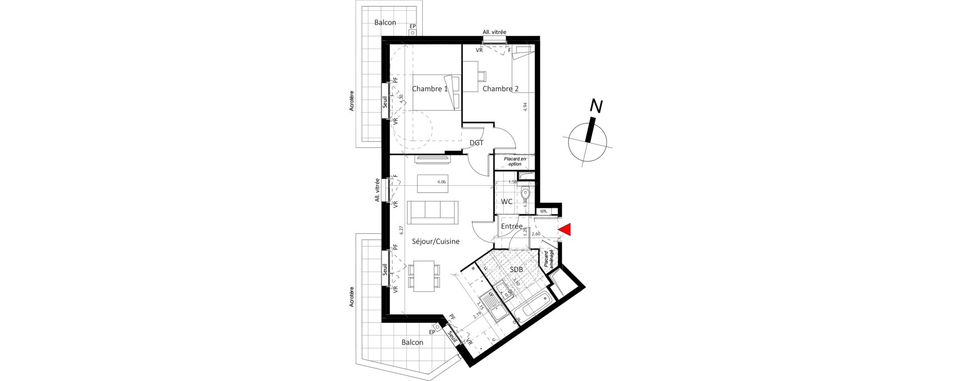 Appartement T3 de 64,80 m2 &agrave; Boissy-Saint-L&eacute;ger La charmeraie