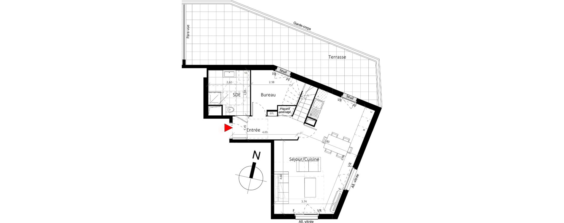 Appartement T5 de 106,40 m2 &agrave; Boissy-Saint-L&eacute;ger La charmeraie