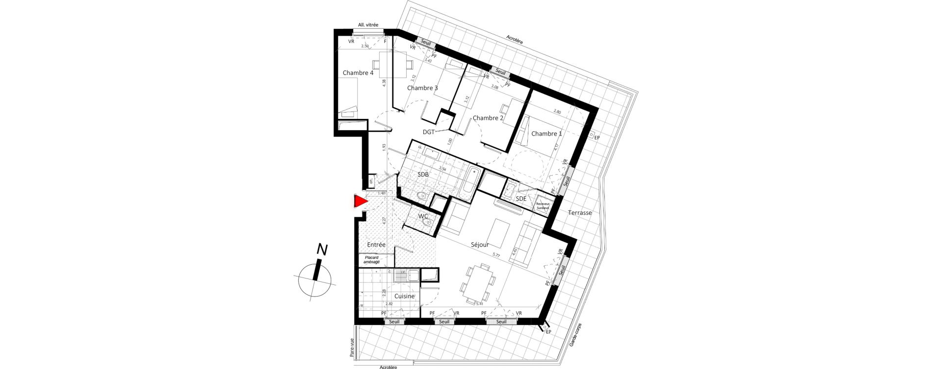 Appartement T5 de 105,90 m2 &agrave; Boissy-Saint-L&eacute;ger La charmeraie